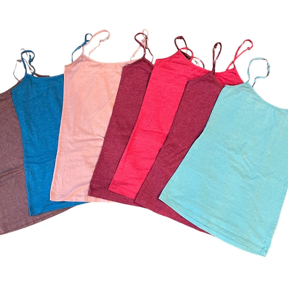 *NEW* Active Basic Adjustable Spaghetti Strap Tank Top Lot of Multicolors